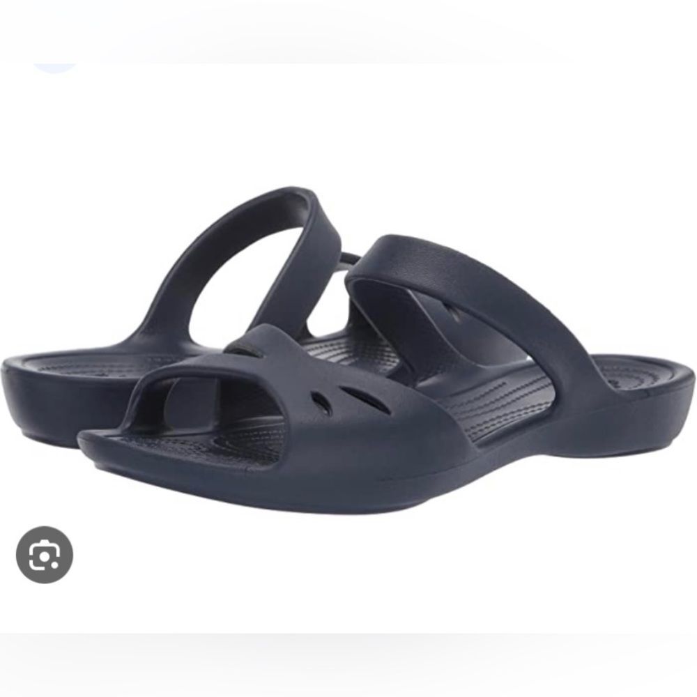 Crocs Kelli  Slip On Strappy Slide Sandal Navy Blue Size 9